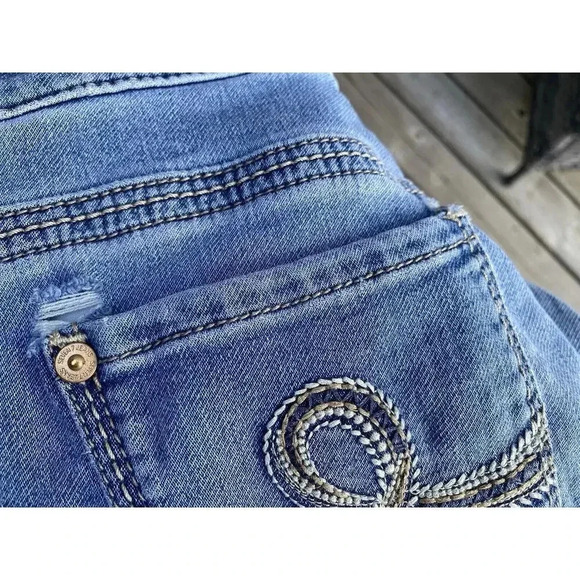 Seven 7 Seven7 Girlfriend Denim Capri Jeans Blue Size 4 EUC Womens - Picture 5 of 5